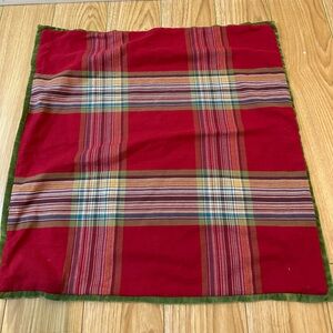 Pottery Barn Red and Green Plaid Pillow Cover 24x24